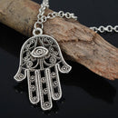 Good Luck Protection Hamsa Symbol Fatima Hand Evil Eye Pendant Necklace OHK