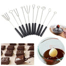 10Pcs/Set Stainless Steel Chocolate Dipping Fork Plastic Handle Candy Nuts  Q3F7