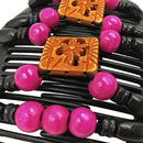 Retro Women Bead Magic Hair Comb DIY Hairstyle Making Double Slide Bun Clip A