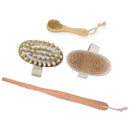 3pcs Skin Body Soft Natural Bristle Bath Brush SPA Shower Exfoliating Tool