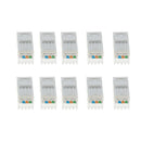 10 Pcs CAT3 Keystone Jack RJ11 8P4C Phone Telephone RJ12 Modular White CAT 3