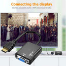 HW-2201 1080P HDMI to VGA Converter Adapter Digital Analog 3.5mm Audio Jack