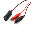 Crocodile Clamp Wire To Female USB Connector Test Leads Copper Alligator Clip M&