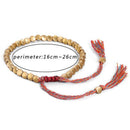 Tibetan Braided Knitting Copper Beads Lucky Rope Bracelet Bangle Unisex Jew3 Gw
