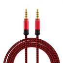 red 1.5 meter high-grade braided metal audio cable 3.5 mm AUX audio cable C7R4