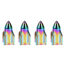 4pcs Colorful Rocket Shaped Aluminum Car Wheel Tire Valve Stem Caps Covers