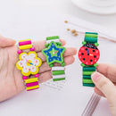 Children Babys Cartoon Wooden Crafts Wristwatches Bracelet Watch Toys Student