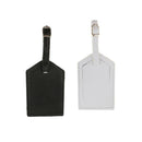 2pcs Black White Leather Luggage Tags Bag Tags Name Address ID Label Card