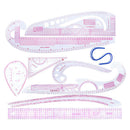9Pcs Styling Design Drawing Comma Line Straight French Curve Multi Rulers
