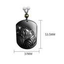 Black Obsidian Carving Wolf Head Obdidian Amulet Pendant Obsidian Necklace Y2I1