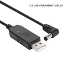 2x USB Charging Cables for BaoFeng UV-5R UV-82 UV-8D Radio Desktop Charger