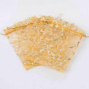 100Pcs 9x12cm Sheer Drawstring Heart Organza Jewelry Pouches Wedding Party  N2I6