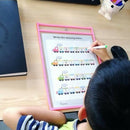 12pcs Reusable Dry Erase Pockets Ticket Holder Assorted Colors 10x14 inch