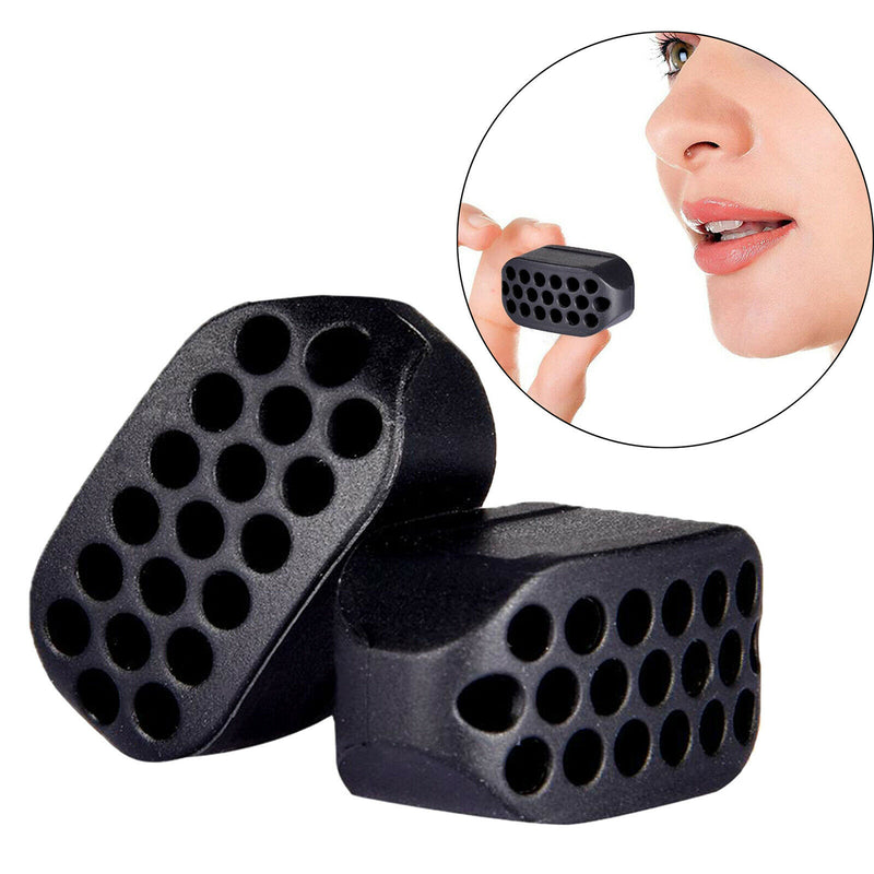2Pcs Jaw Jawline Exerciser Exercise Ball Chisel Chin Look Younger Black