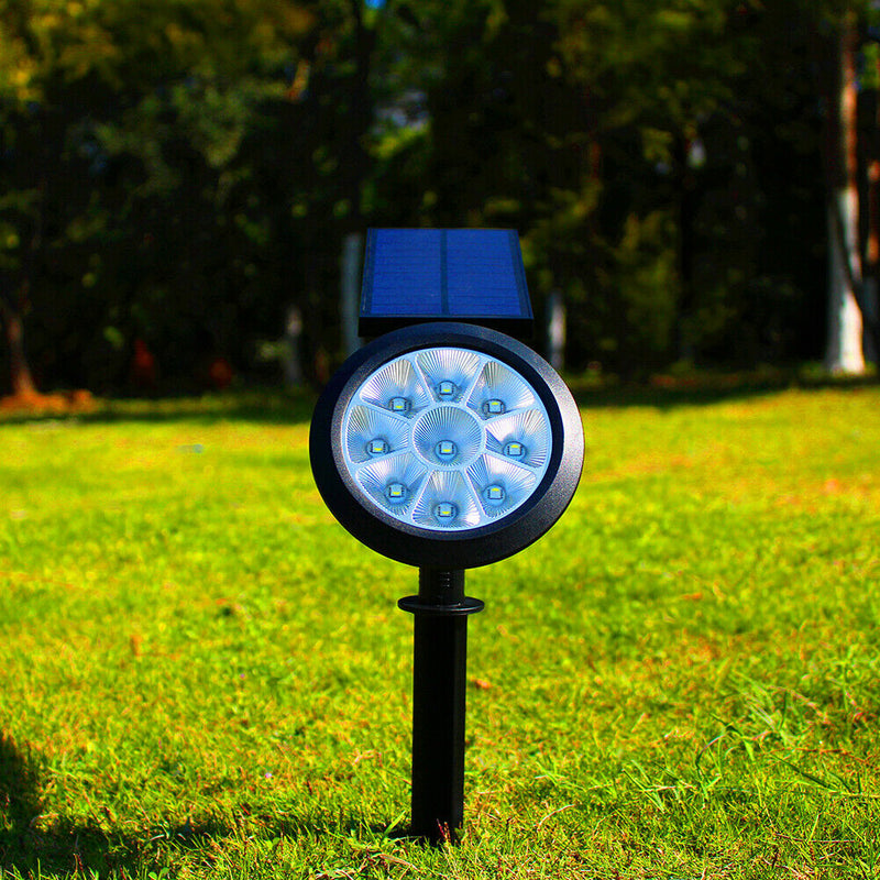 9 LED Waterproof Solar Spotlight Garden Lawn Ground Lighting Wall Lamp (A)