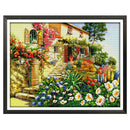 Stamped Cross Stitch Kit "Cottage" 19"x15" Printed House Design 14CT