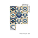 10Pcs Moroccan Style Tile Stickers Waterproof Wall Stickers Bathroom Art De H6H9