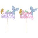 2pcs Cake Topper Cake Insert Picks Decoration Happy Birthday  Cupcake Topp~ OZ