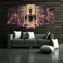 Modern Canvas Wall Art of Buddha Light for your Living Room -5 Panel Size S
