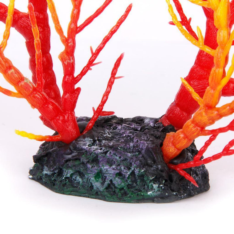 Red Yellow Artificial Coral Ornament Underwater Plants for Aquarium Fish Tank