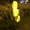 Tulips Flower Solar LED Lawn Lamp Spike Warm Light Outdoor Landscape Garden