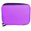 Double-deck Knitting Needles Crochet Hooks Case Zipper Storage Bag Purple