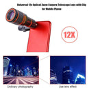 12x Optical Zoom Clip-on HD Telescope Camera Lens For Universal Mobile Phone