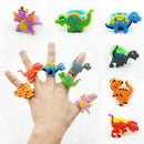 2PCS Random Dinosaur Finger Ring PVC Soft Cartoon Dinosaur Rings Kids Toys Gifts