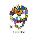 butterfly skulls heat transfer iron on patches badge cloth dress applique  OZ