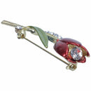 Rhinestone Tulip Brooch Dripping Flower Brooch Accessories(Red)