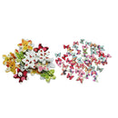 100Pcs Butterfly Flower Drawing Colored Wooden Buttons for Sewing DIY Craft