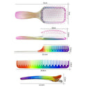 4pcs Rainbow Wide Tooth Comb No Knots with 2 Clips for Hair Detangling