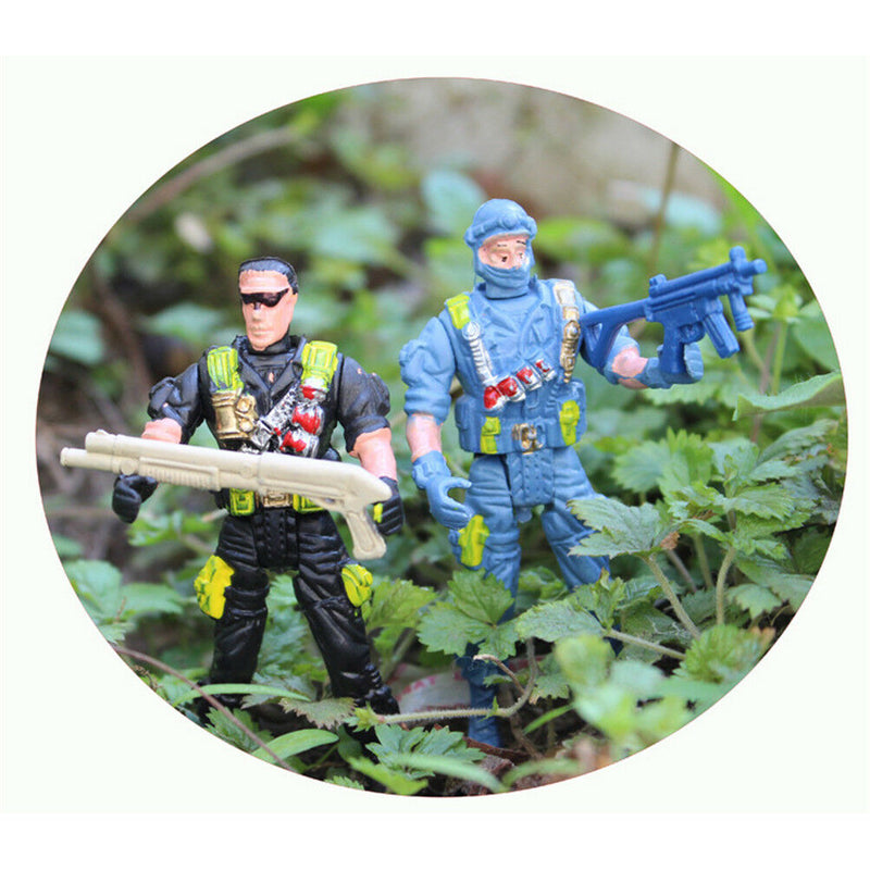 Military Playset Special Force Action Figures Kids Toys Plastic 9cm SoldierMen3C