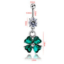 Retro Crystal Clover Navel Piercing Sexy Belly Button Ring Body Piercing A Kw