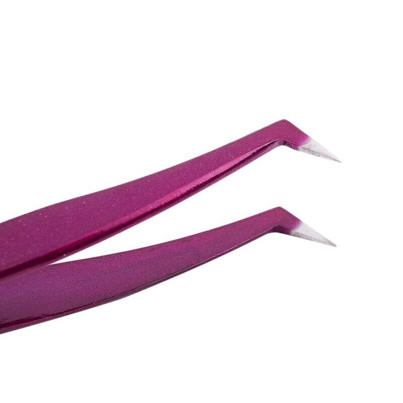 Pro Beauty Precise Straight Curved Eyebrow Eyelashes Extension Tweezers Pur Z7U6