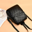 Women Plaid Leather Backpacks Casual Teen Girls School Travel Shoulder Bags