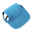 Baseball Hat Sun-shading Bucket Cap with Ear Holes For Small Pet Dog Blue S