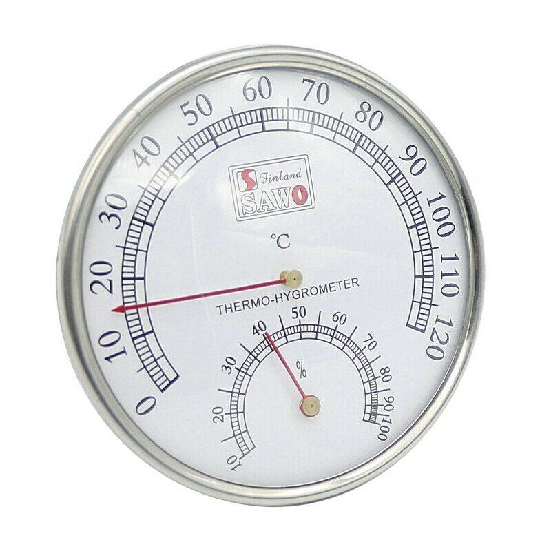 Sauna Thermometer Metal Case Steam Sauna Room Thermometer Hygrometer Bath A
