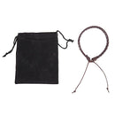 Handmade leather bracelet 22.5cm long brown F9M2