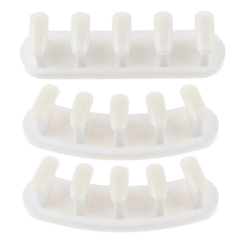 3 in 1 Nail Holder Practice Training Display Stand w/15pcs Nail Tips (White