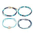 4pcs Boho Ethnic Weave Rope Bracelet DIY Beads Bangles Jewelry (Style 8) A