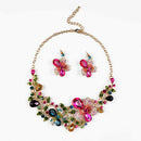 Fashion Women Rhinestone Jewelry Sets Flower Earrings & Necklace Charming Gift