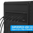7 Port USB 3.0 Hub 5Gbs 5.25inch CD-ROM Drive Bay CD ROM Front Panel for Co