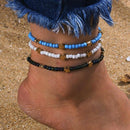 3Pcs/Set Women Star Beads Foot Chain Anklet Bracelet Beach Jewelry Gift
