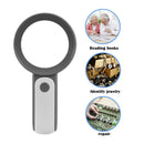 Lighted Magnifying Glass 30X Handheld Reading Magnifier Loupe w/18LED Light