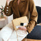 Fashion Messenger Bag Women Leather Metal Buckle Shoulder Handbag (Yellow) A