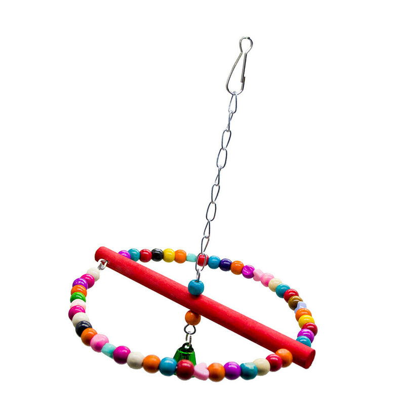 Fun Wooden Swing Bird Stand Parrot Cage Toys for Small to Large Birds Random