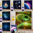 Blackout Window Curtains Darkening Bath Drape for Curtain Rod Track Universe