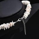 Boho White Shell Conch Clam Chips Collar Choker Beach Necklace Gift CA