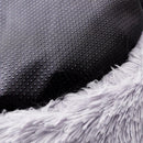 Round Soft Dog Bed Plush Kennel Nest Velvet Folding Pet Mat (Grey XS) A